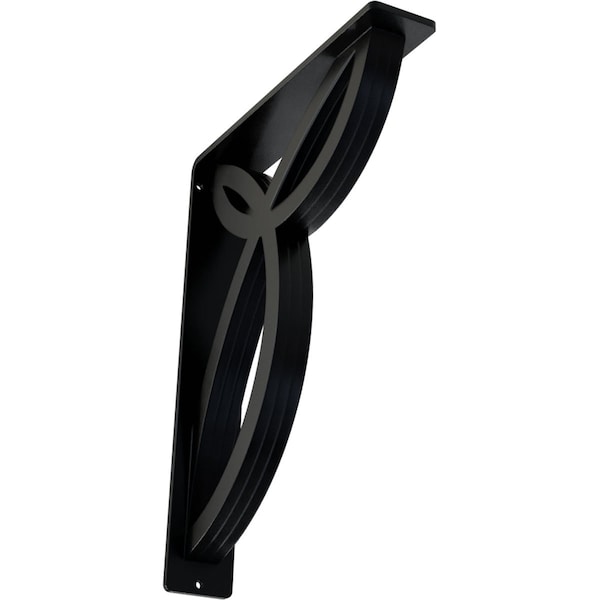 Ekena Millwork Versailles Wrought Iron Bracket, (Triple center brace), Powder Coated Black 2"W x 10"D x 12"H BKTM02X10X12TVE - main